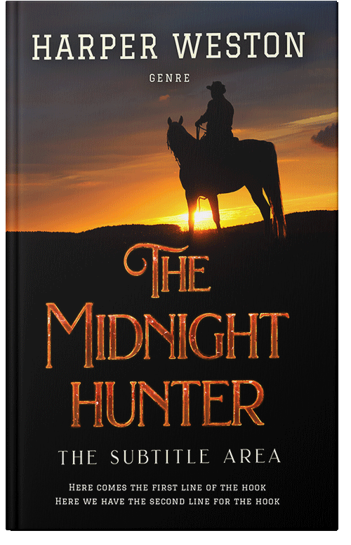 Front view of Premade Action & Adventure Book Cover - Raw Sienna