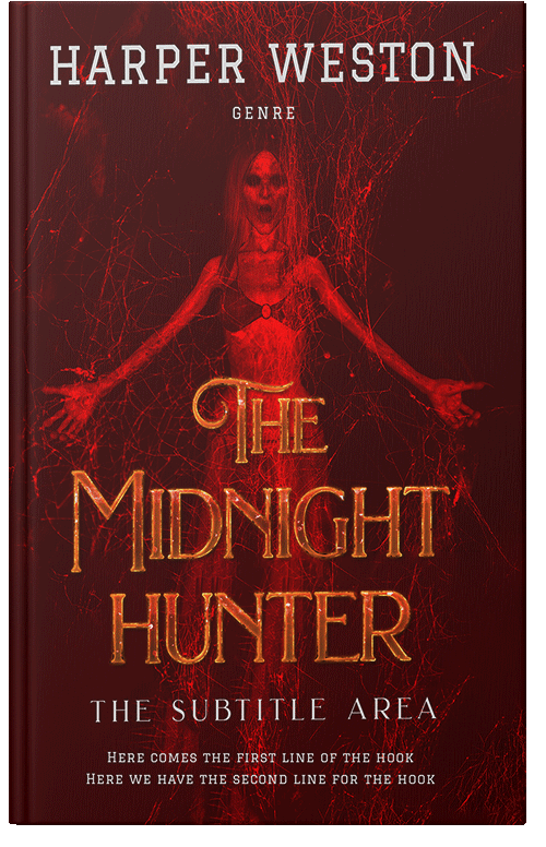 Front view of Premade Horror Book Cover - Rustic Red