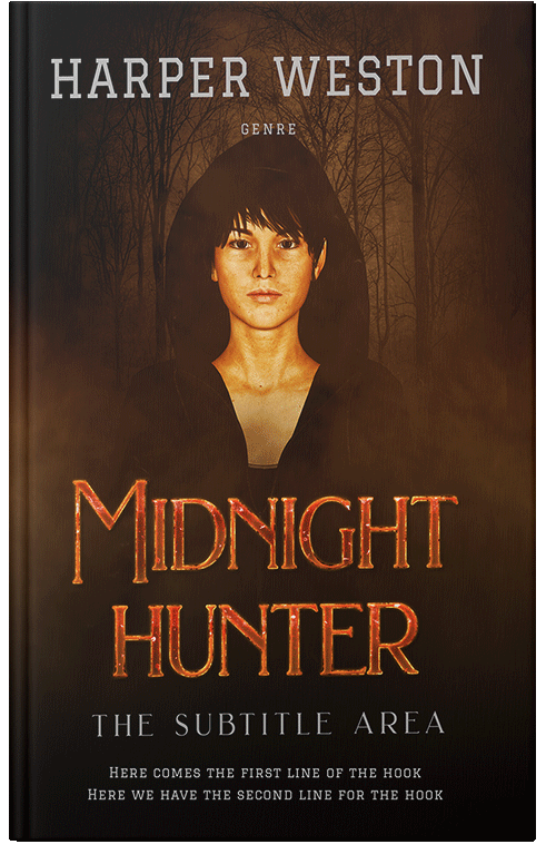 Front view of Premade Horror Book Cover - Wood Bark