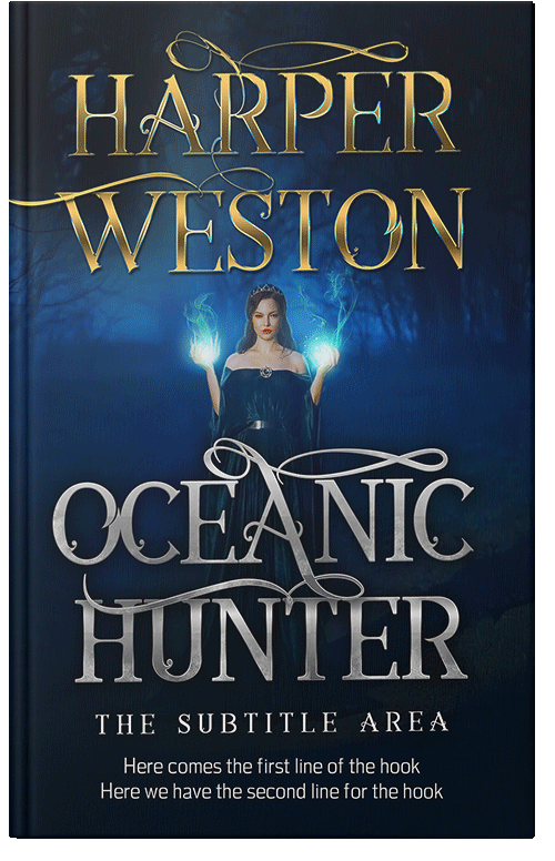 Front view of Premade Fantasy Book Cover - Black Pearl