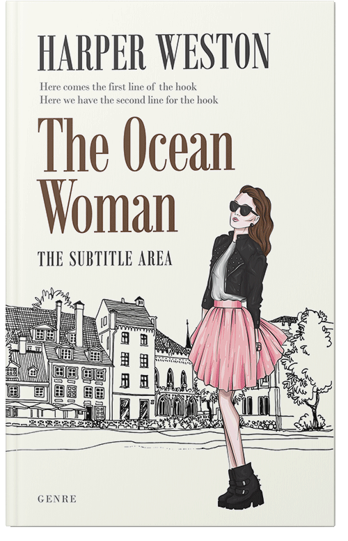 Front view of Premade Chick Lit Book Cover - Taupe