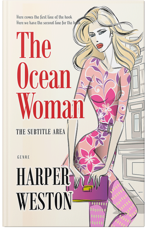 Front view of Premade Chick Lit Book Cover - White Linen