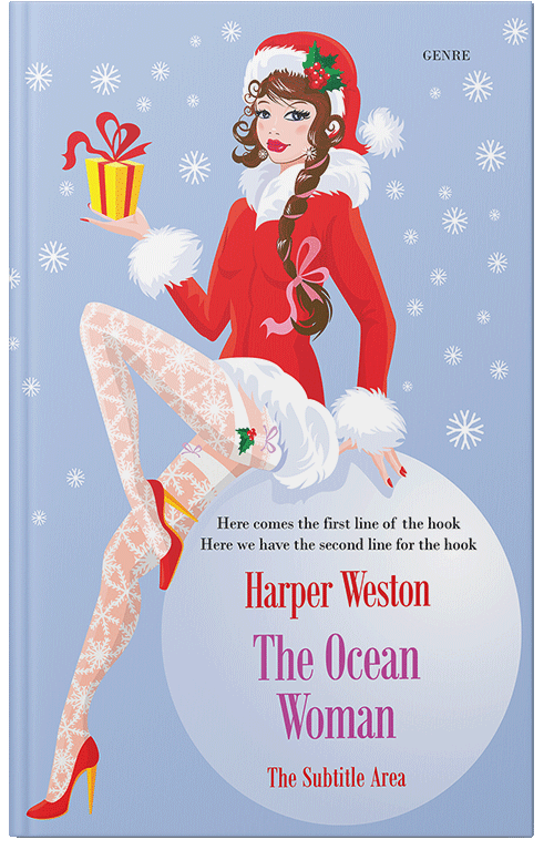 Front view of Premade Chick Lit Book Cover - Periwinkle Gray