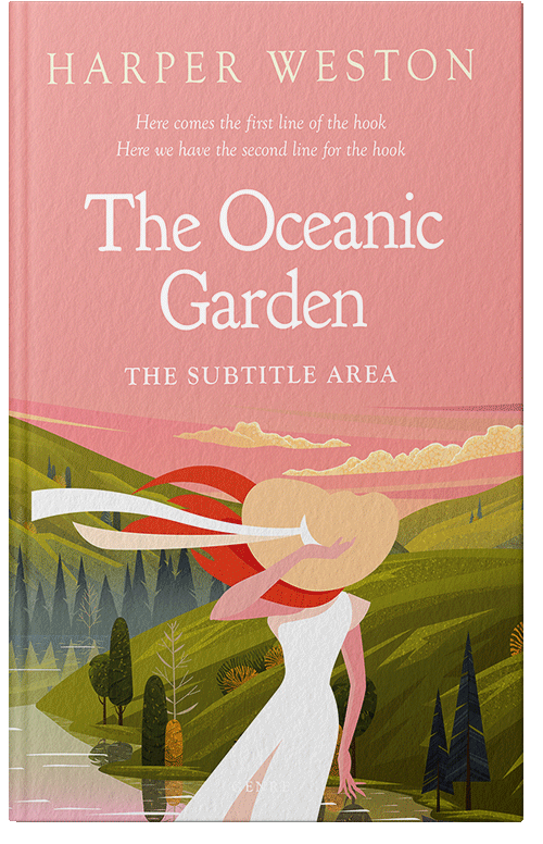 Front view of Premade Romance Book Cover - Sea Pink