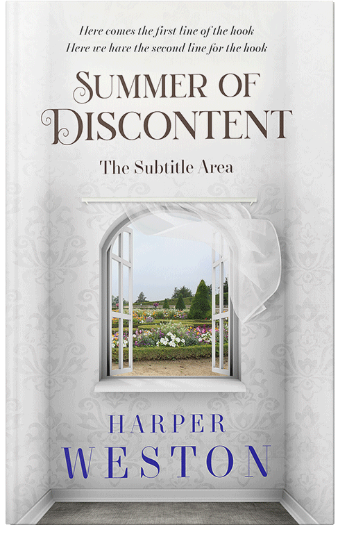 Front view of Premade Literary Fiction Book Cover - Quill Gray