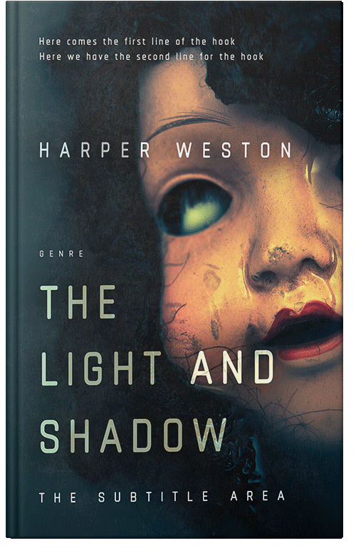 Front view of Premade Horror Book Cover - Antique Brass