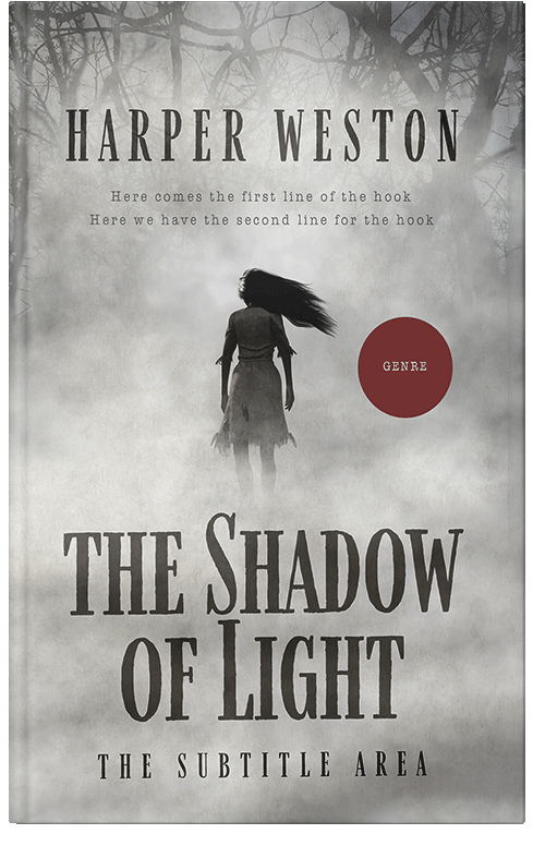 Front view of Premade Horror Book Cover - Gray Nickel