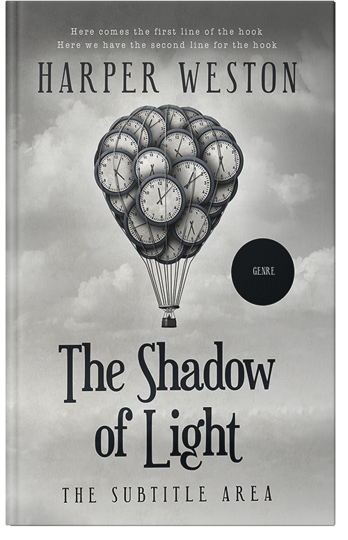 Front view of Premade Surreal Book Cover - Gray Nickel