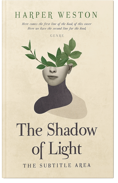 Front view of Premade Abstract Book Cover - Citrine White