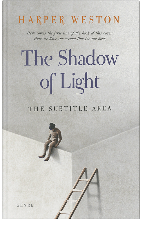 Front view of Premade Abstract Book Cover - Quill Gray