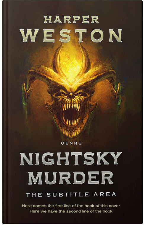 Front view of Premade Horror Book Cover - Graphite