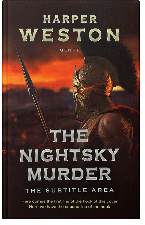 Front view of Premade Fantasy Book Cover - Antique Brass