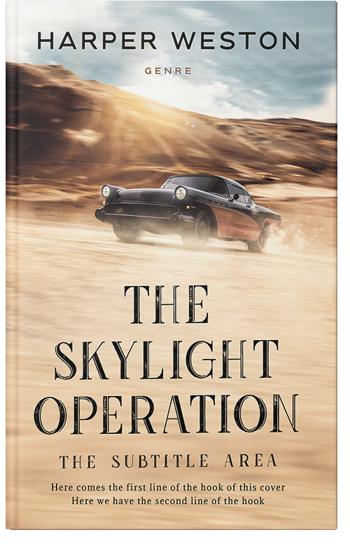 Front view of Premade Action & Adventure Book Cover - Double Spanish White