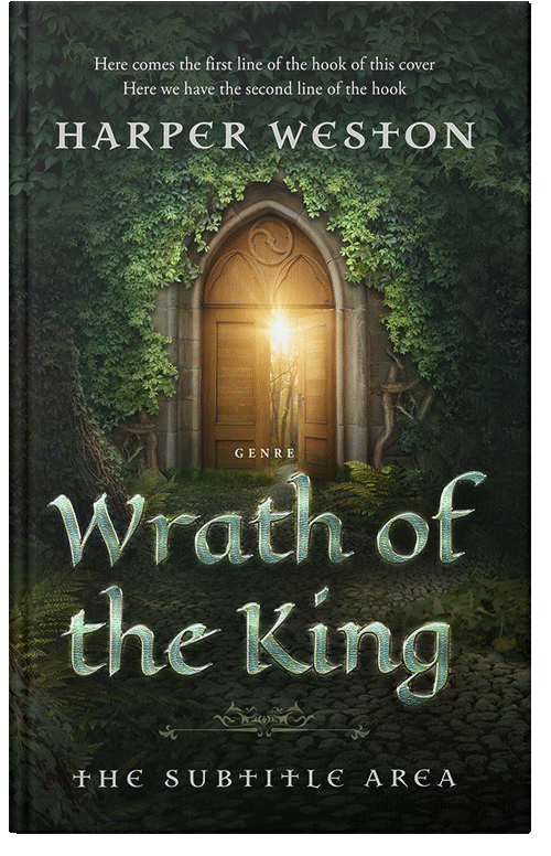 Front view of Premade Fantasy Book Cover - Hunter Green