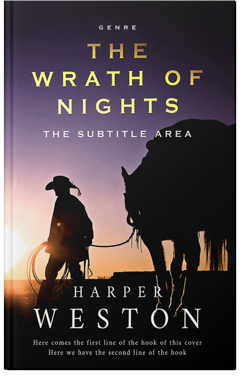 Front view of Premade Western Book Cover - Cinder