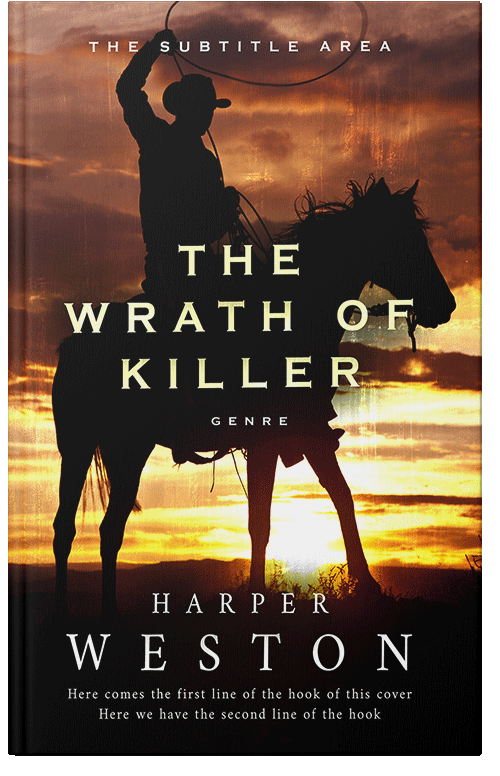 Front view of Premade Action & Adventure Book Cover - Harvest Gold