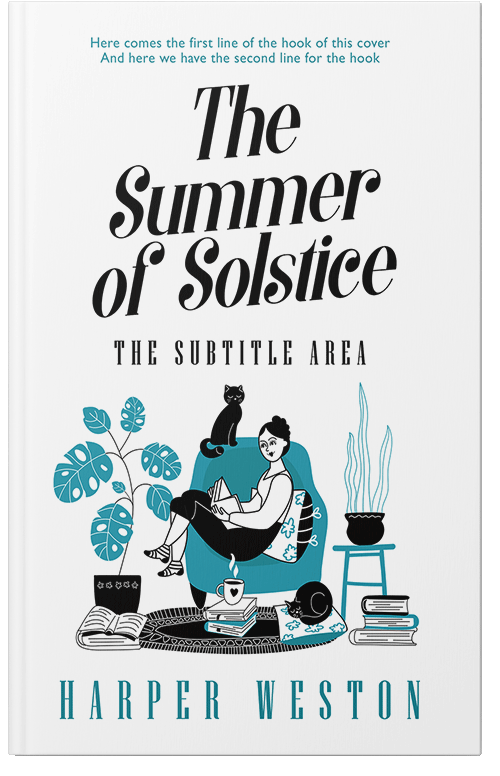 Front view of Premade Chick Lit Book Cover - Eastern Blue