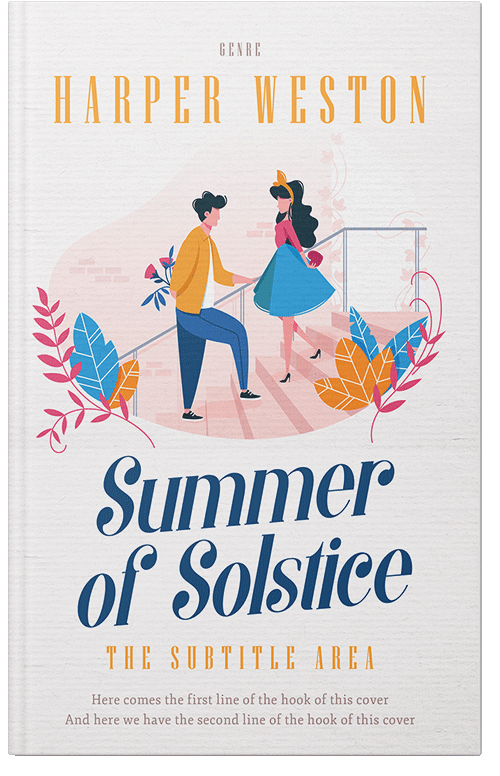 Front view of Premade Romance Book Cover - Soft Peach