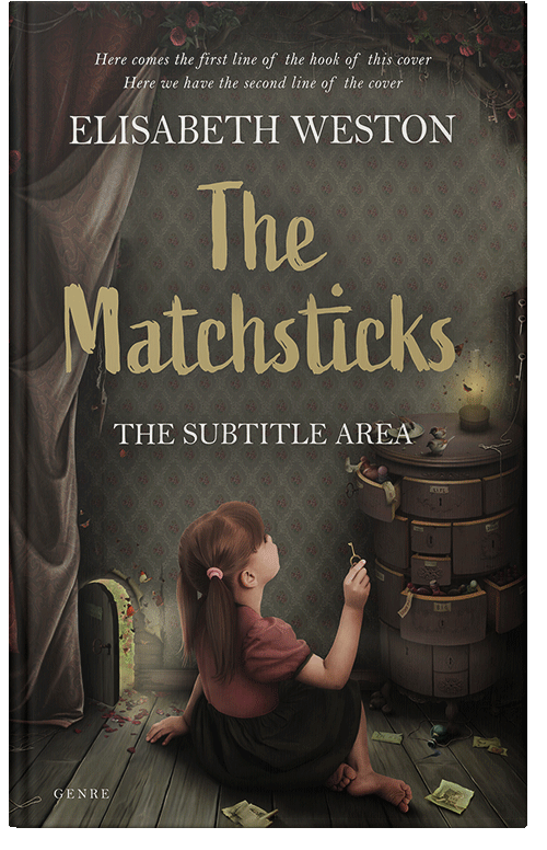 Front view of Premade Children's Book Cover - Taupe