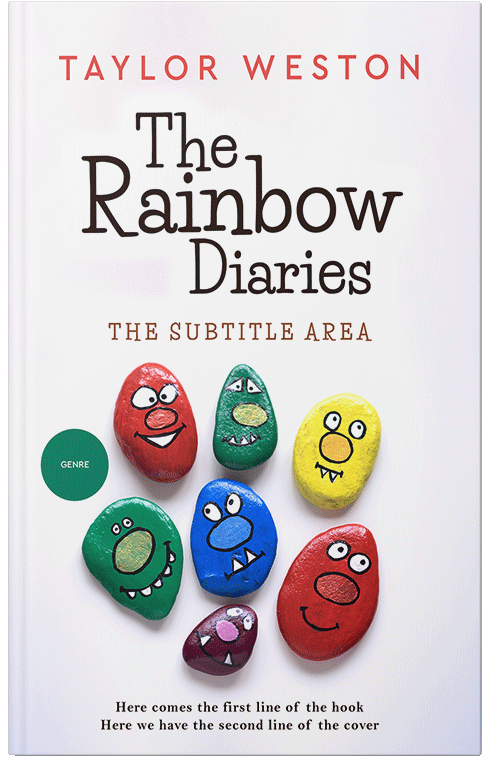 Front view of Premade Abstract Book Cover - Bon Jour