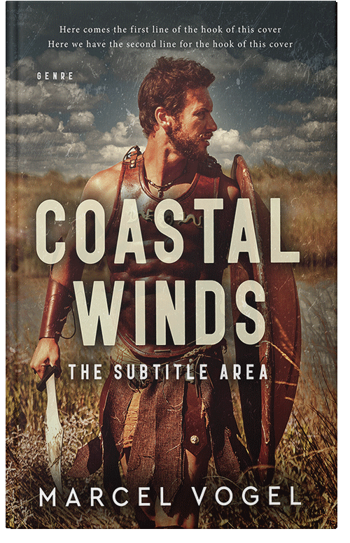 Front view of Premade Action & Adventure Book Cover - English Walnut