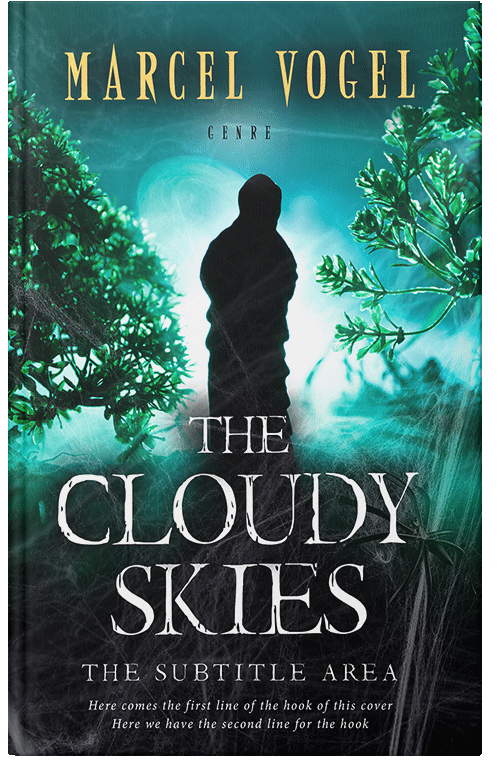 Front view of Premade Horror Book Cover - Timber Green