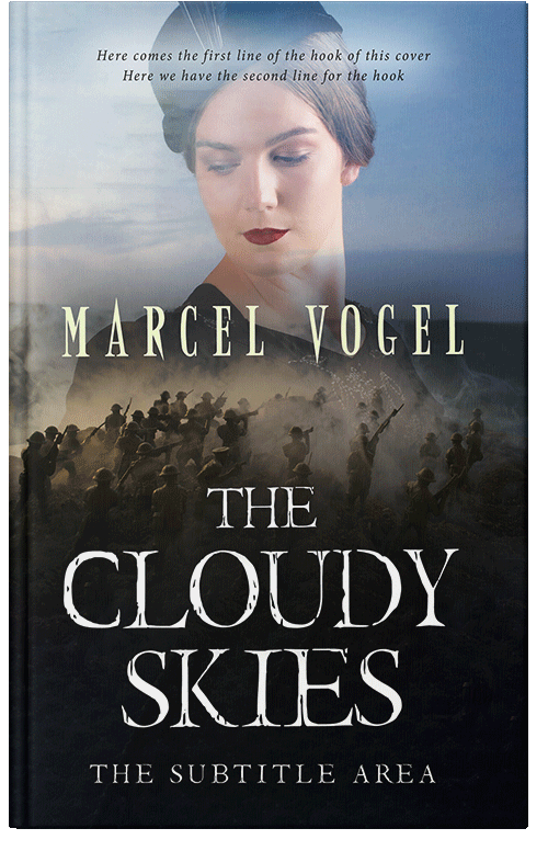 Front view of Premade Romance Book Cover - Pale Slate