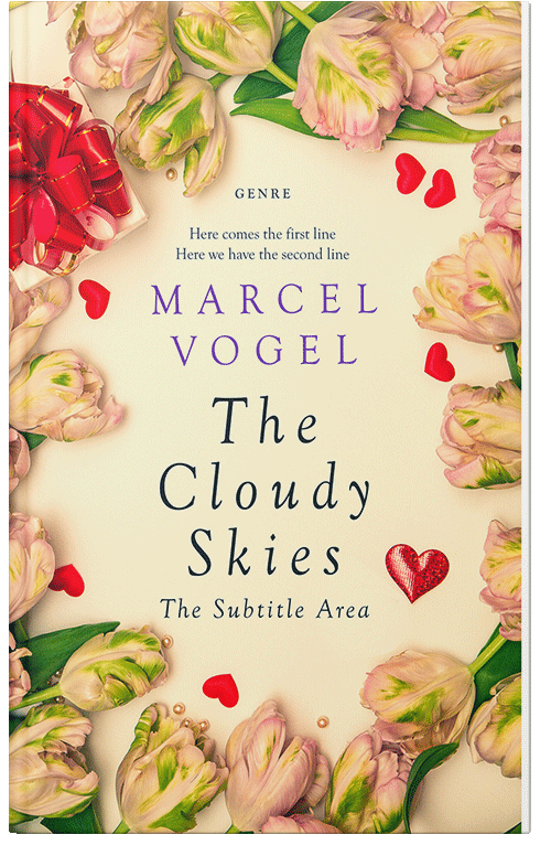 Front view of Premade Poetry Book Cover - Champagne