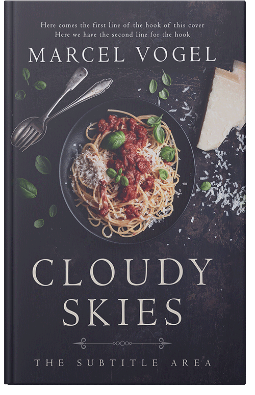 Front view of Premade Cookbooks & Food & Wine Book Cover - Ship Gray