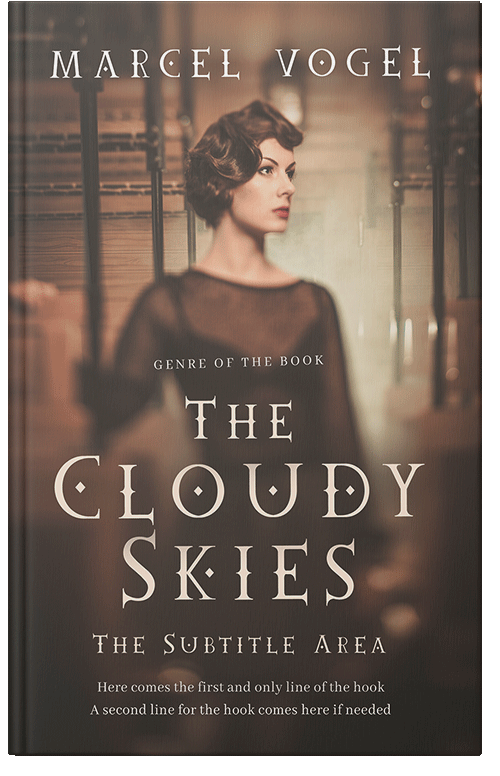 Front view of Premade Historical Book Cover - Taupe