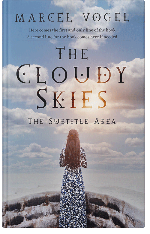 Front view of Premade Literary Fiction Book Cover - French Gray