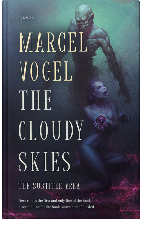 Front view of Premade Horror Book Cover - Steel Gray