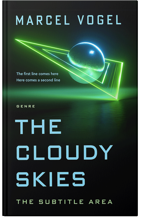 Front view of Premade Surreal Book Cover - Black Bean