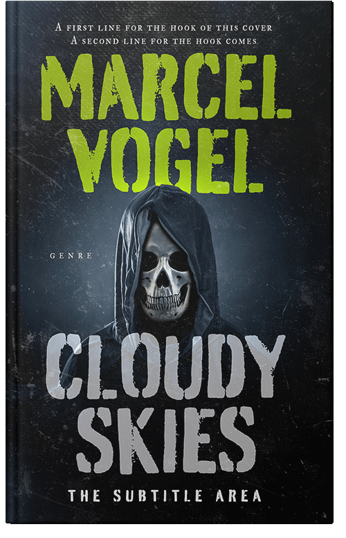 Front view of Premade Horror Book Cover - Olive Green