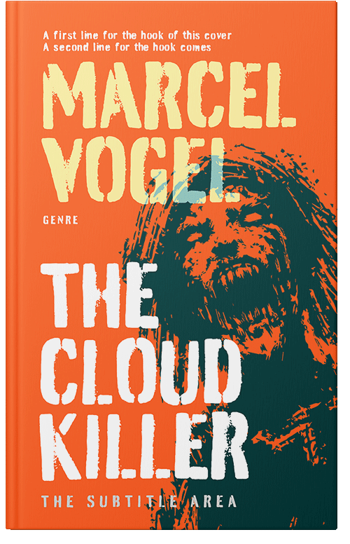 Front view of Premade Horror Book Cover - Orange