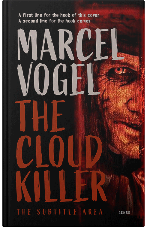 Front view of Premade Horror Book Cover - Graphite