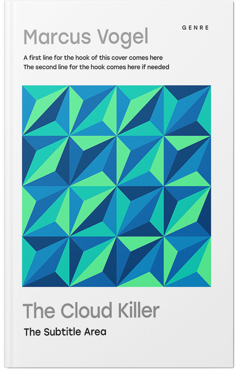 Front view of Premade Abstract Book Cover - Lochmara