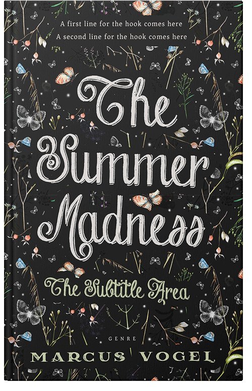 Front view of Premade Abstract Book Cover - Swirl