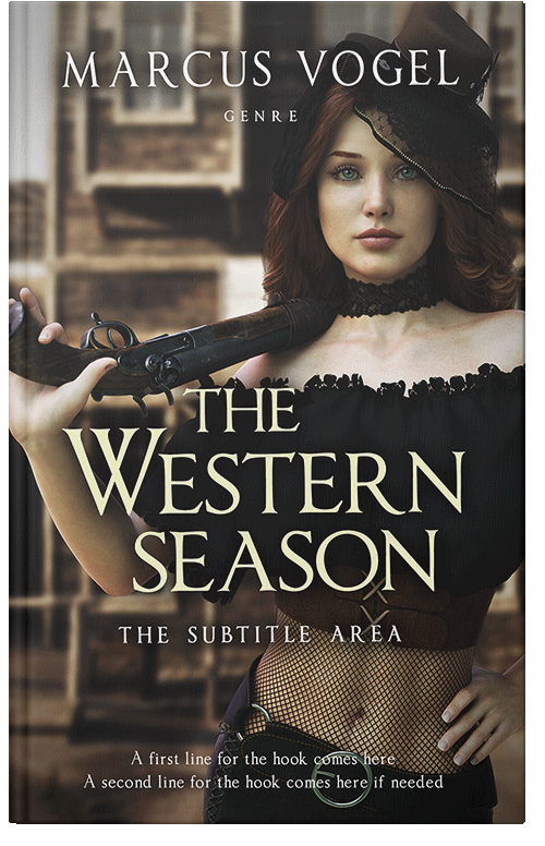 Front view of Premade Western Book Cover - Zeus