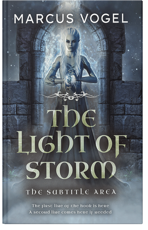 Front view of Premade Fantasy Book Cover - Bright Gray