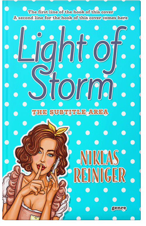 Front view of Premade Literary Fiction Book Cover - Cyan / Aqua