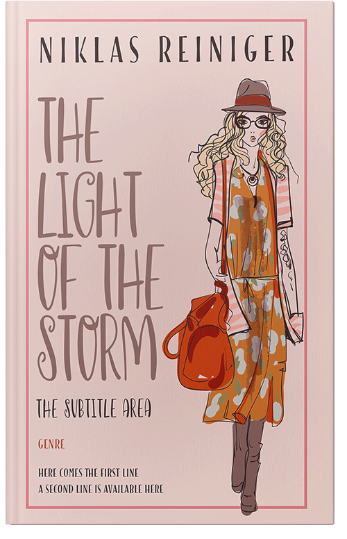 Front view of Premade Abstract Book Cover - Oyster Pink