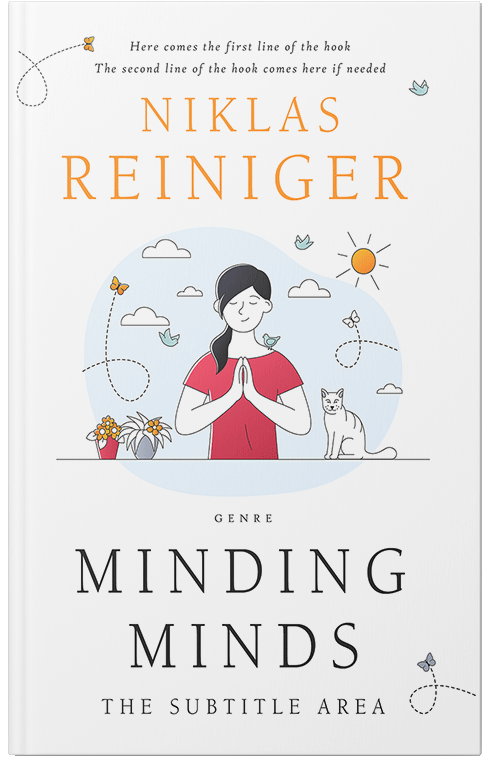 Front view of Premade Health & Mind & Body Book Cover - Black Squeeze