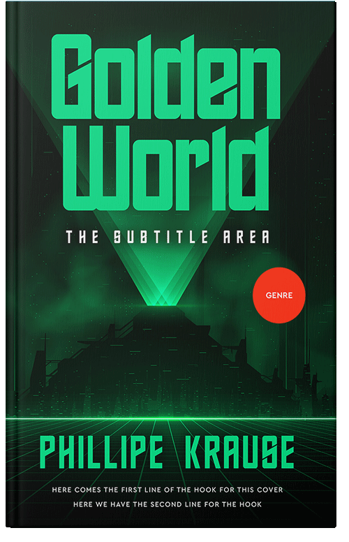 Front view of Premade Science Fiction Book Cover - Bottle Green