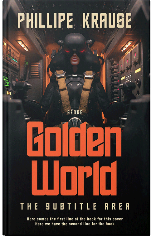 Front view of Premade Science Fiction Book Cover - Burnt Sienna