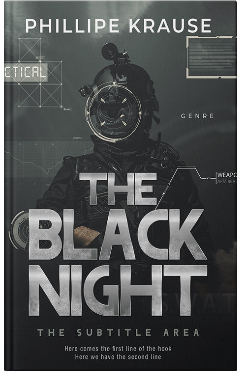 Front view of Premade Action & Adventure Book Cover - Outer Space