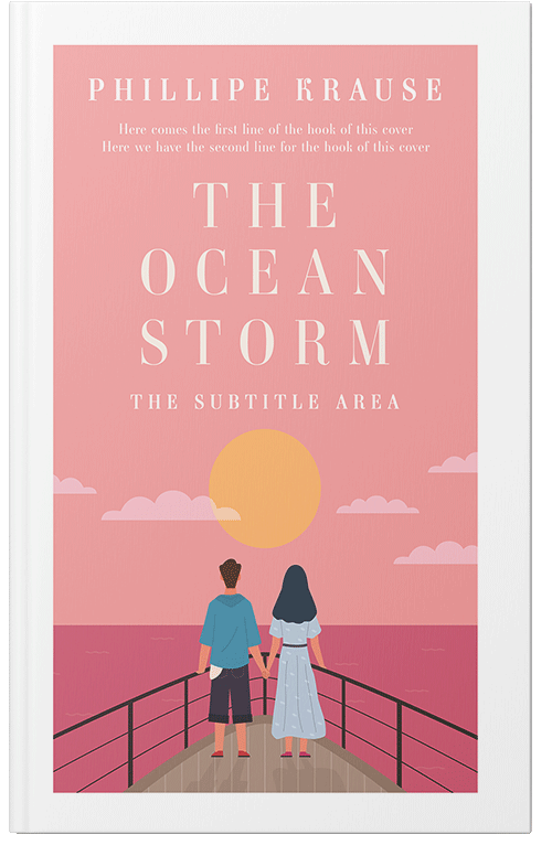 Front view of Premade Romance Book Cover - Sea Pink