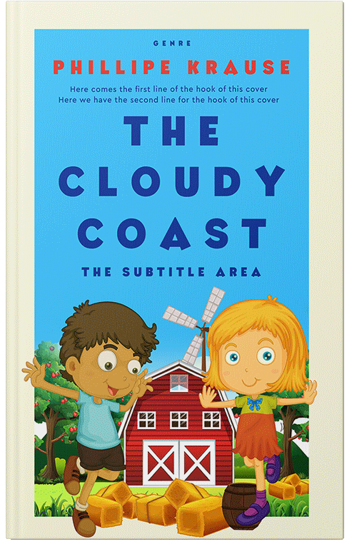 Front view of Premade Children's Book Cover - Dodger Blue