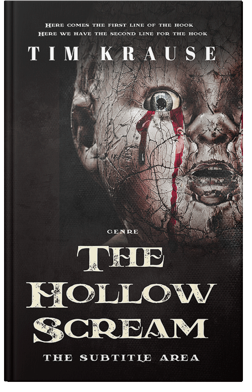 Front view of Premade Horror Book Cover - Silver Rust