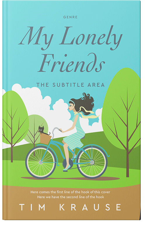 Front view of Premade Chick Lit Book Cover - Vista Blue